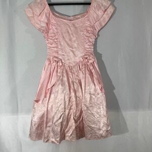 Vintage Gunne Sax Pink Size 7 Bows Ruffles Mini Dress‎